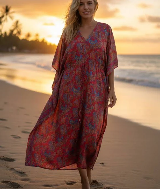 dress Women's Stylish Boho Maxi Kaftan Dress Mogul Interior $29.44