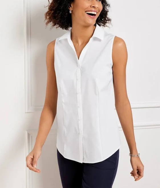 top Women's Talbots Non-Iron Sleeveless Perfect Shirt Talbots $79.5