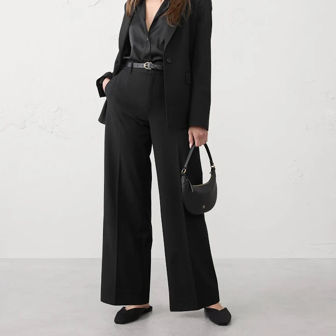 pants Women's Wide-Leg High-Rise Sculpted Trouser Banana Republic Factory $60