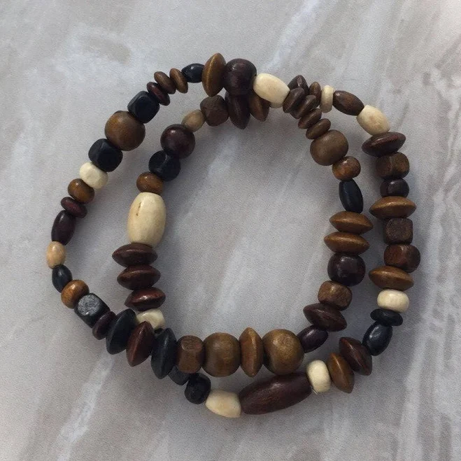 accessory Wooden Beaded Stretch Bracelet Etsy - DianaSianCrafts $6.79