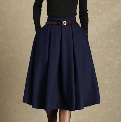 skirt Wool A-Line Skirt Etsy - Ylistyle $75.65
