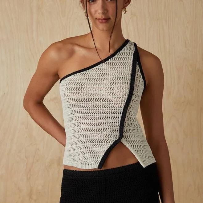 one shoulder neck Your Favorite Women's Colette One Shoulder Knit Top PacSun $8.7