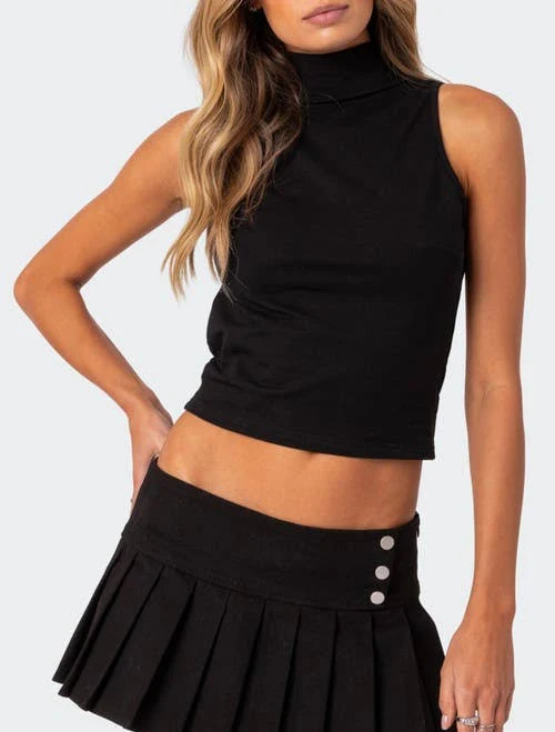 Edikted Women's Mock Neck Open Back Top