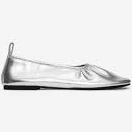 Leather Ballet Flats – Silver – Women – ARKET WW