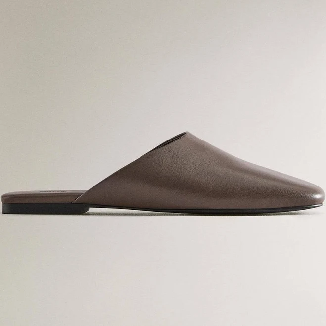 Zara Home Square Toe Leather Mule