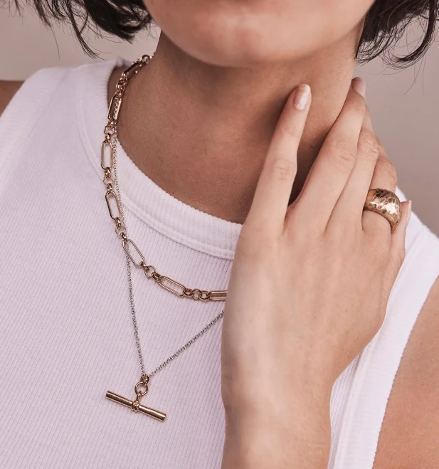 Mixed Metal Layered Necklace