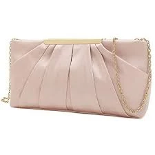 Elegant Pleated Satin Evening Bag
