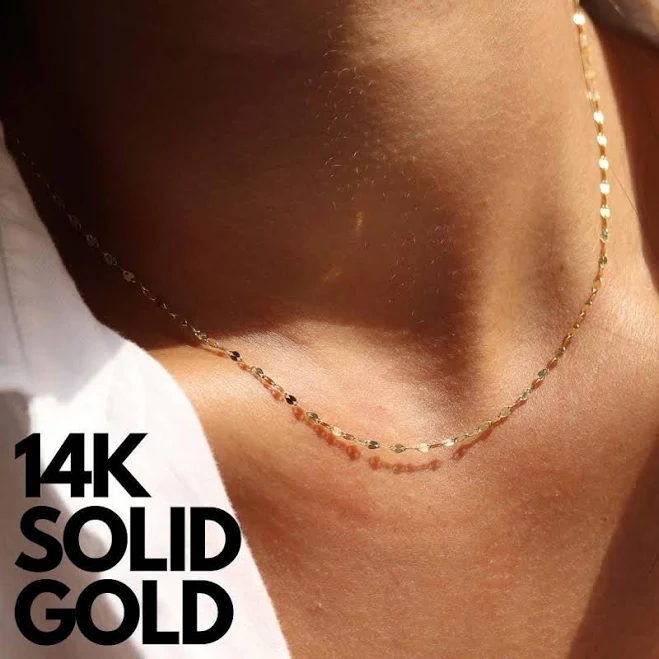 14K Gold Hammered Disc Necklace