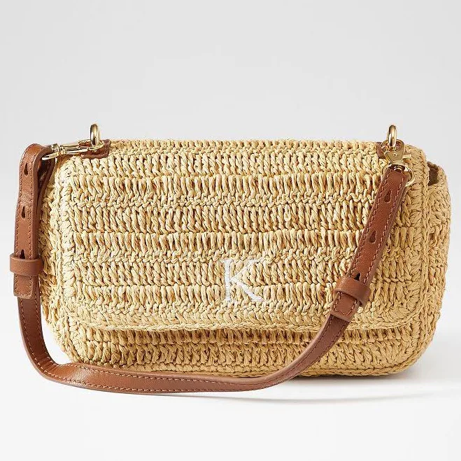 Antibes Handwoven Raffia Shoulder Bag