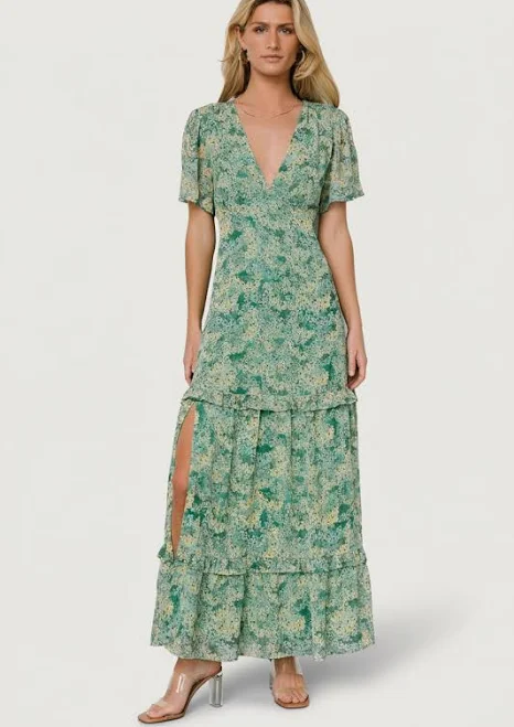 Baltic Born Audrey Deep V Floral Maxi Dress