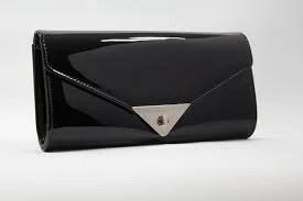 Black Sleek Envelope Clutch Bag