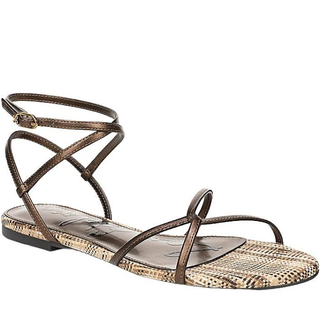 Sam Edelman Ellina Strappy Sandals - Bronze Metallic