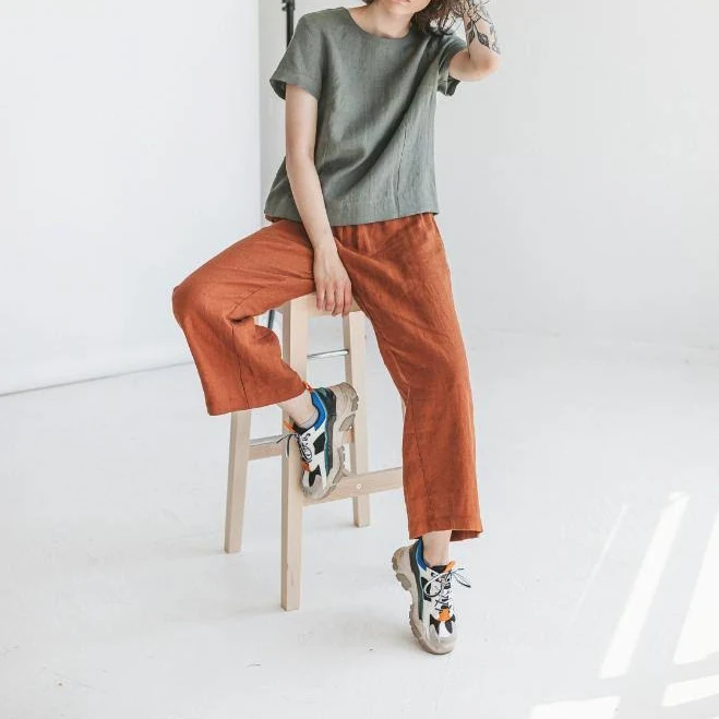 Rusty Linen Culottes