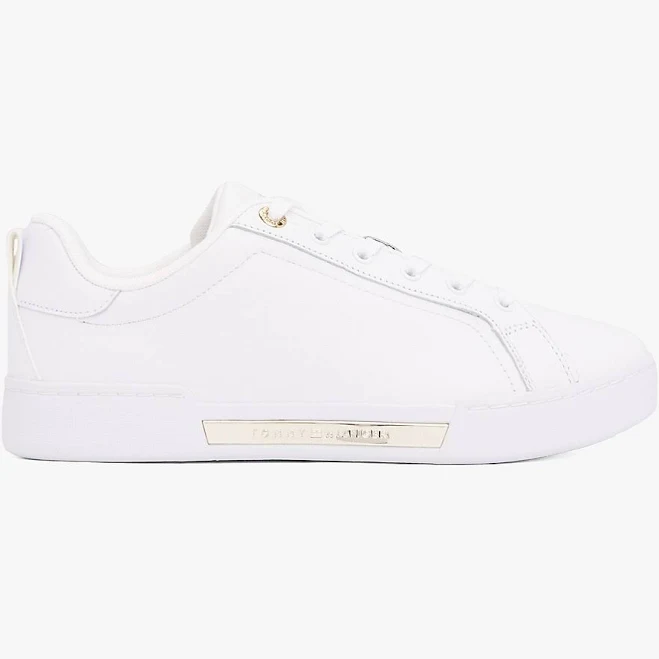 Tommy Hilfiger Women's Hilfiger Logo Leather Sneaker