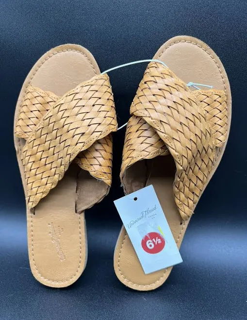 Universal Thread Tan Braided Sandals Women's Size 6 1/2