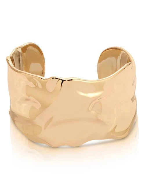 Ettika 18k Gold Plated Thick Sculpted Cuff Bracelet