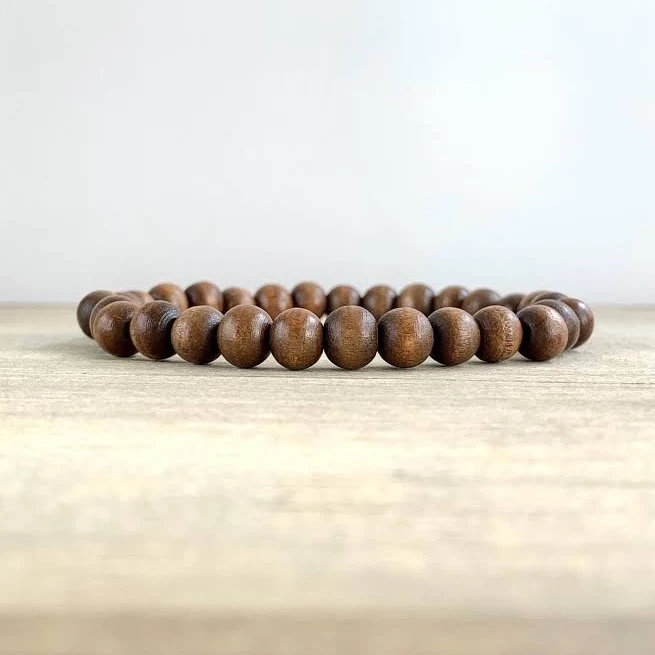 Minimalist Stretch Wood Bead Bracelet