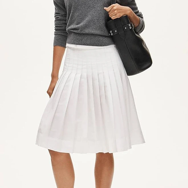 J.Crew Women's Pleated Cotton Poplin Skirt