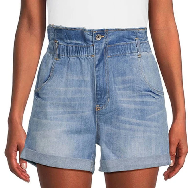 Dollhouse Juniors Paperbag Waist Denim Shorts