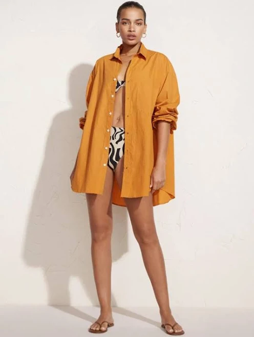 Pontia Shirt Dress Plain Orange