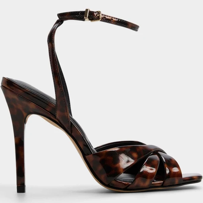 ALDO Women's Meteora Two-Piece Square Toe Ankle Strap Sandals