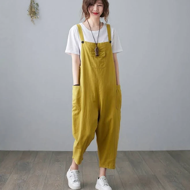 Women's Loose Fit Linen Jumpsuit