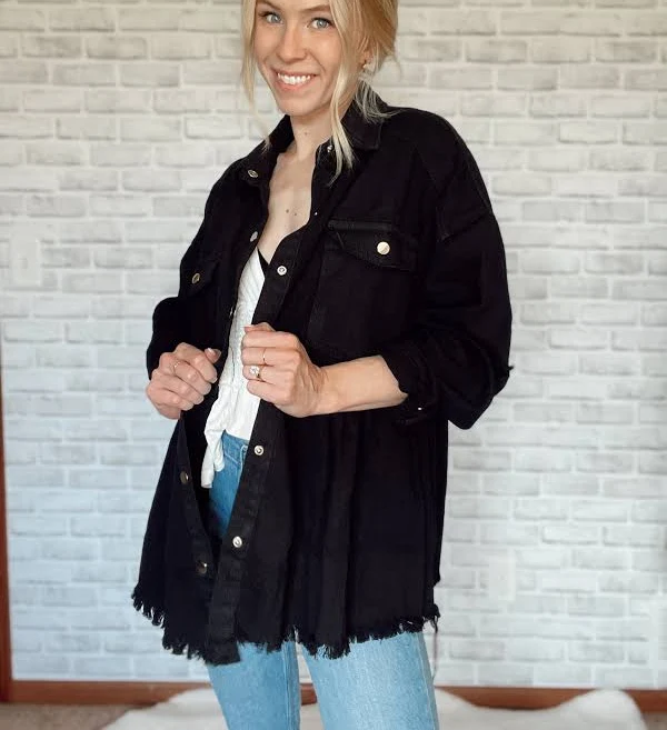 Oversized Distressed Denim Jacket