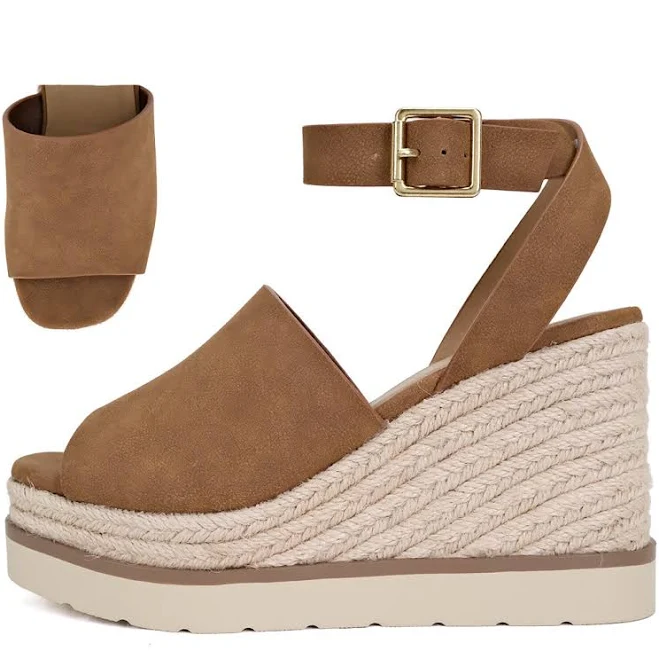 Jute Ankle Strap Wedge