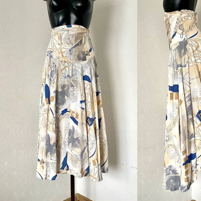 Retro Asymmetric Hip Pleated Skirt