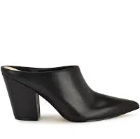 Nine West Women's Amini Pointed Toe High Block Heel Mules