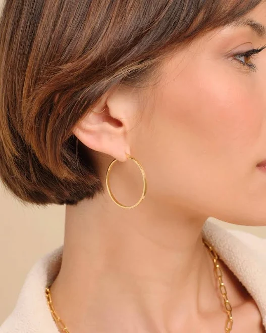 JAXXON Women's Silver Hoop Earrings