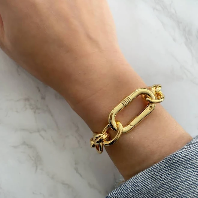 18K Gold Plated Chunky Chain Link Bracelet