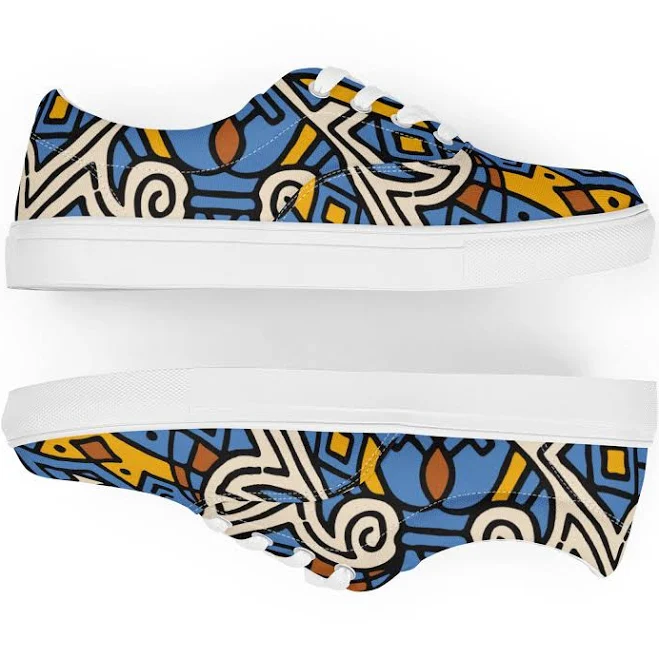 Abstract Art Canvas Lace-Up Sneakers