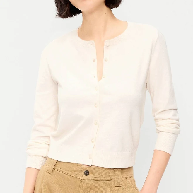 Old Navy Women's Sosoft Lite Cropped Crew-Neck Cardigan