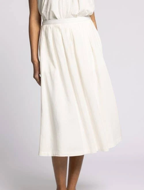 Thread & Supply Women's Lydia Pleated Linen Blend Midi Skirt