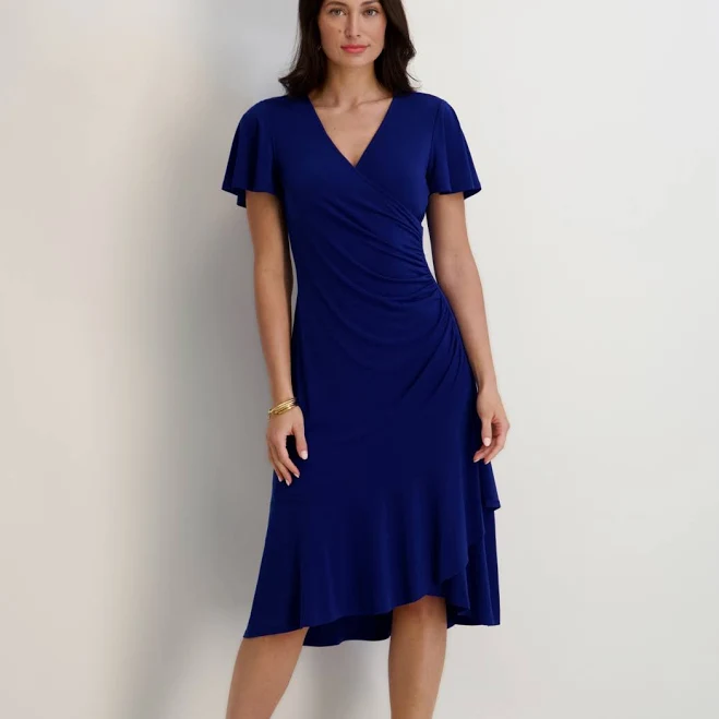 Kensie Women's Flutter-Sleeve Midi Dress