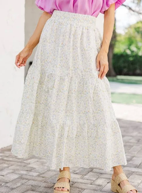 Wandering Way Ditsy Floral Midi Skirt