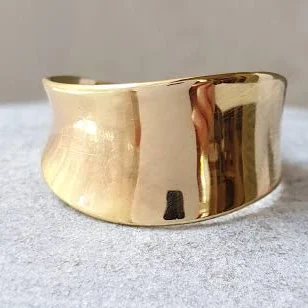 14K Solid Yellow Gold Modern Abstract Statement Ring
