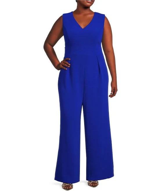 Sugarlips Plus Size Klara Sleeveless Wide Leg Jumpsuit