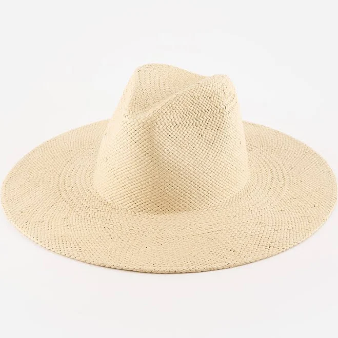 Gigi Pip Faye Wide Brim Straw Fedora Sun Hat