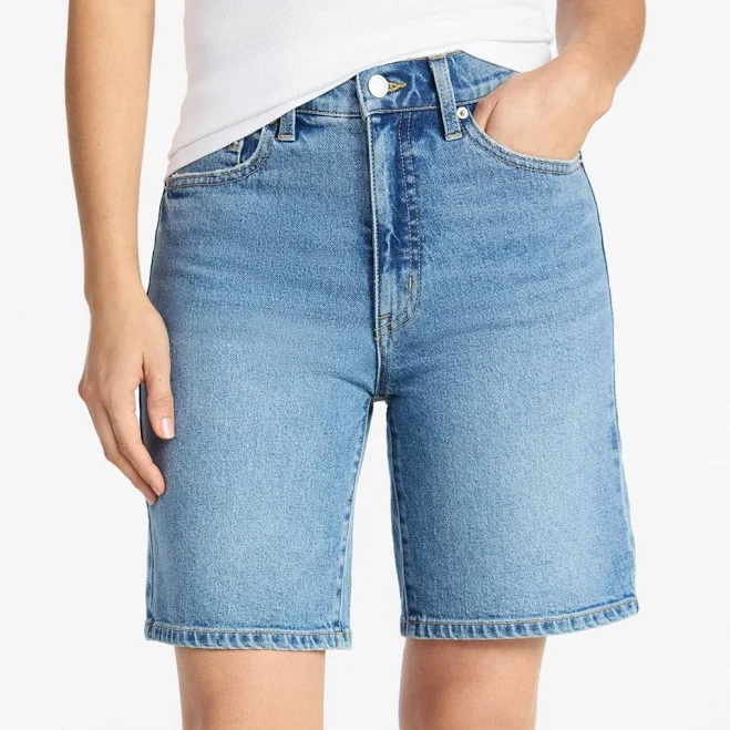 Time and Tru Women's High-Rise Denim Bermuda Shorts