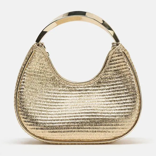 Zara Metallic Handle Bag