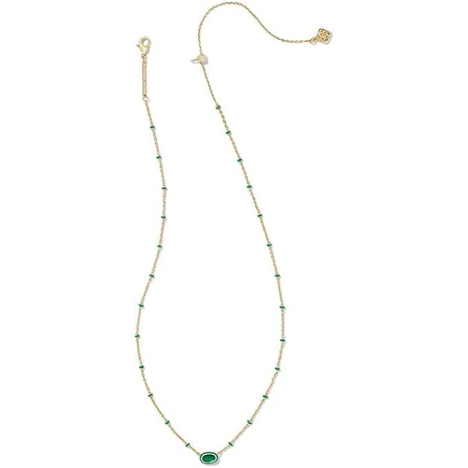 Kendra Scott Mini Elisa Enamel Frame Short Pendant Necklace Gold