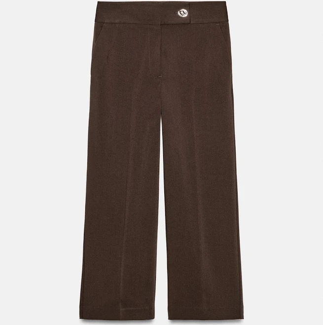 Zara Women's High-Waisted Straight Leg Pants