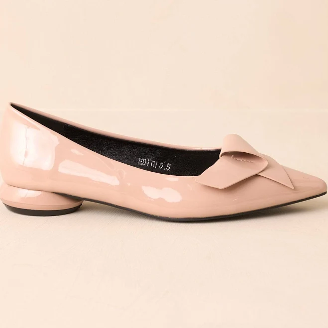 Red Dress Women's Patent Faux Leather Pointed Toe Flats