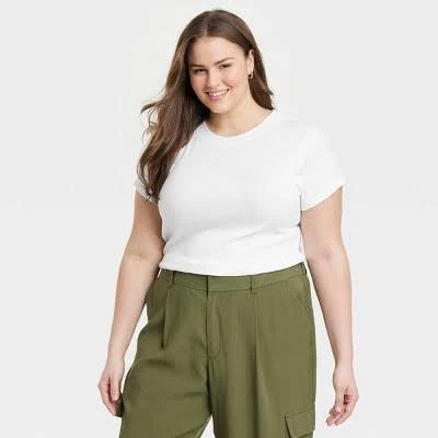 A New Day Women's Slim Fit Ribbed T-Shirt