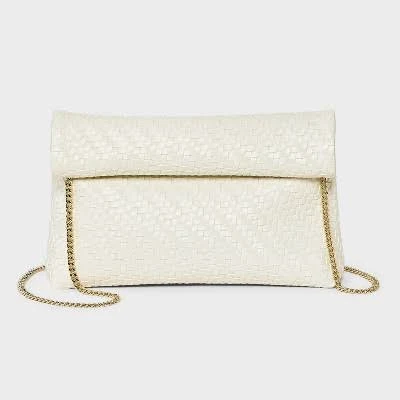 A New Day Woven Fold Over Clutch
