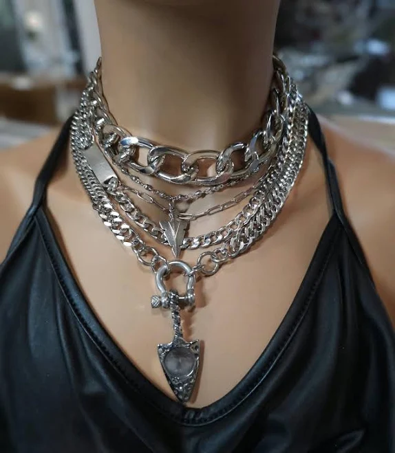 Gothic Chunky Chain Necklace Set