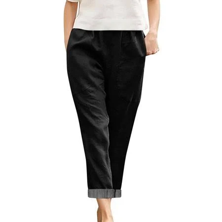 Women's Symoid Casual Linen Jumpsuit Sleeveless V-Neck Wide Leg Romper with Pockets Drawstring Waist Summer Outfits Plus