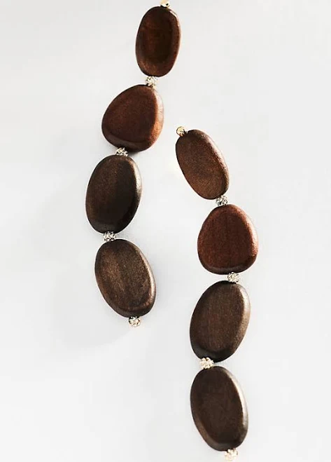 Anthropologie Wooden Droplet Earrings